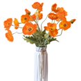 thumbnail image 1 of Flores artificiales 5 piezas de amapolas de seda artificiales para decoración del hogar, la oficina, la boda y el exterior (rojo), 1 of 5