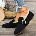 thumbnail image 5 of YLYL Women Suede Winter Flats Buckle Strap Low Heel Round Toe Slip on Comfortable Warm Walking Shoes, 5 of 9