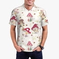 thumbnail image 2 of Salouo Floral Mushroom for Men's Short Sleeve Polo Shirts,Polo Shirts for Men Performance Short Sleeve Golf Shirt Athletic Casual Collared T-Shirt-Large, 2 of 8
