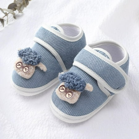 

PROMOTION SALES!Infant Ribbed Sneakers Baby Boys Girls Crib Shoes Soft Anti-slip Sole Toddler Casual Shoes Cozy Fluffy Cartoon First Walker Newborn Prewalker 0-18M