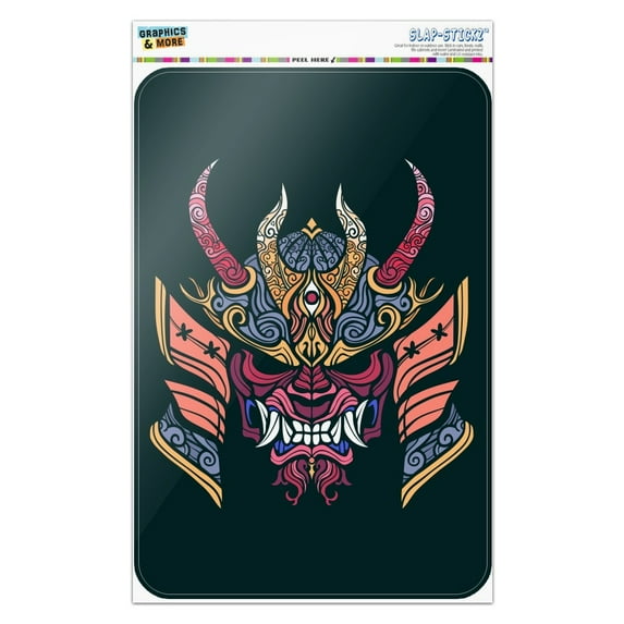 Samurai Warrior Japanese Demon Oni Mask Home Business Office Sign