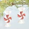thumbnail image 2 of Luoshdecor Christmas Candy Ornament, Large Red White Stripe Candy Cake Festive Holiday Hanging Decoration for Tree Party Decor 12.2 in, 2 of 6