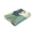 thumbnail image 4 of ZNDUO Green Japanese Waves Pattern Throw Blanket, Lightweight Cozy Soft Throw Blanket for Couch, 80"x60" Throw Blankets for Bed, 4 of 8