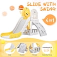 thumbnail image 3 of Toddler Climber and Slide Set 4 in 1, Kids Playground with Basketball Hoop, Kids Climber & Slide Playset, Yellow, 3 of 9