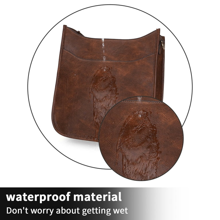 HKCLUF Women's Vegan Leather Crossbody Bag, Soft Large
