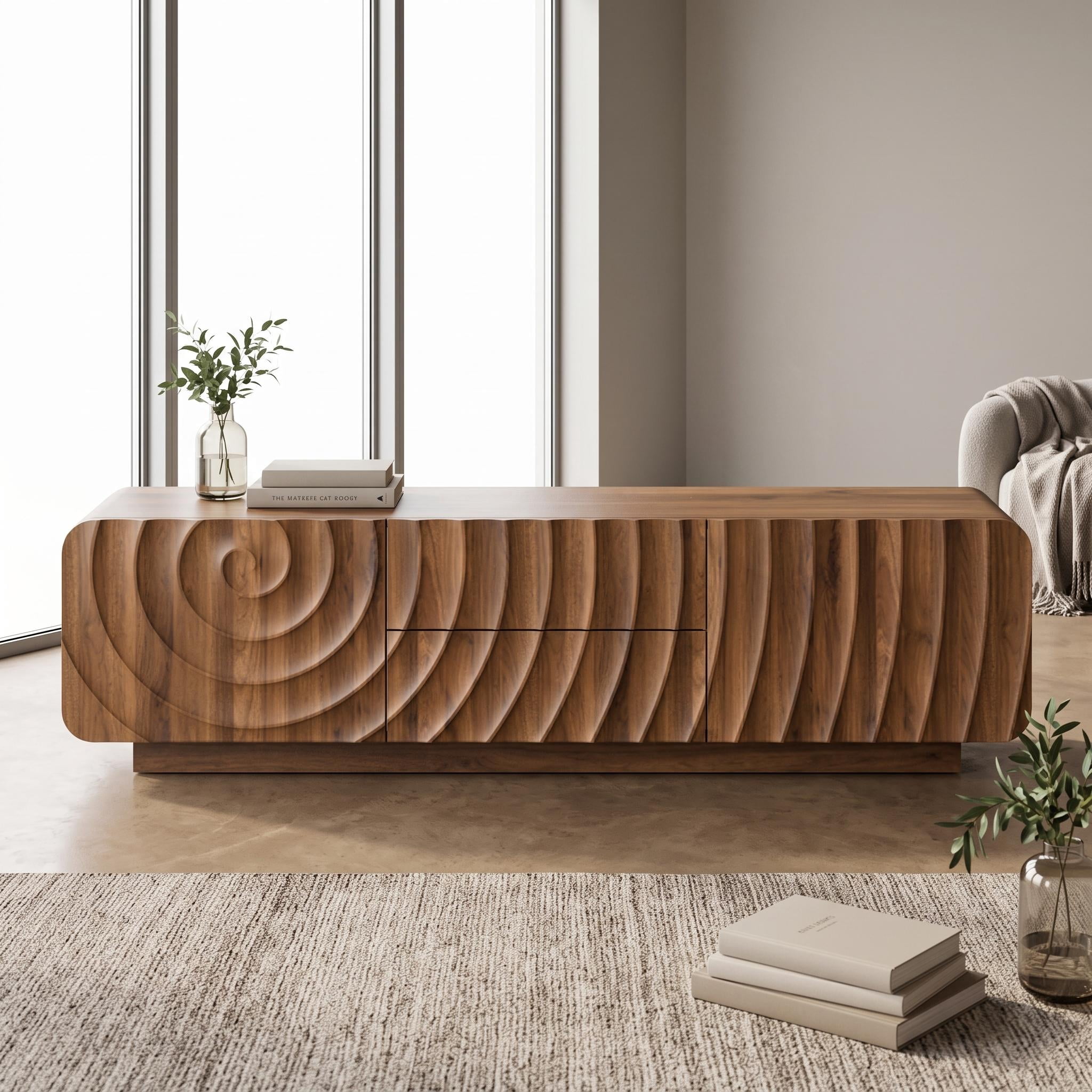 Homy Casa TV Console with Storage, Entertainment Center Media Cabinet for Living Room or Bedroom