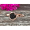thumbnail image 5 of 1.75 Carat Halo Black Diamond Moissanite Engagement Ring Moissanite Diamond Classic Vintage Art Deco 10k Solid Rose Gold, 5 of 9