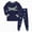 H051-Dark Blue, variant on NOLDARES Girl Boys Pajamas Toddler Clothes Set Cute Graphic Long Sleeve 2 Piece Kids Pjs Fall Winter Sleepwear(H051-Dark Blue)