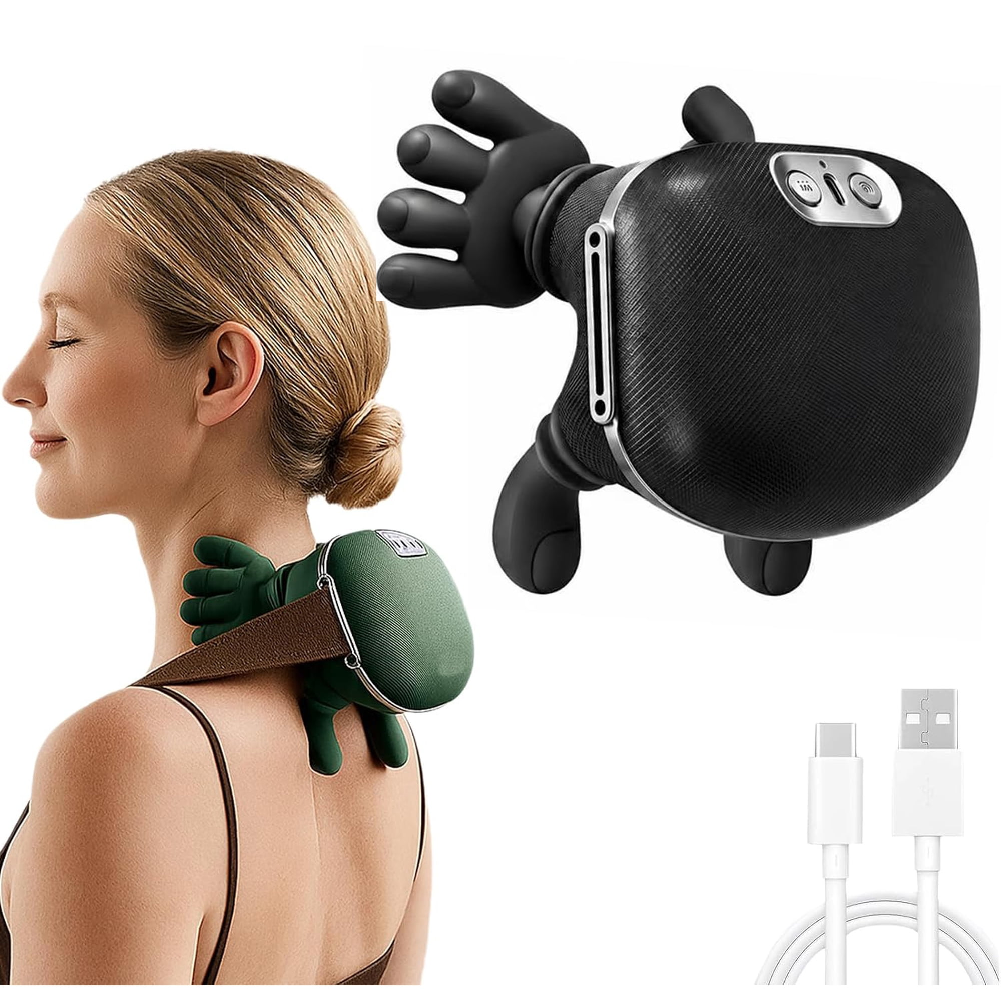 Hand Back Massager, Simulated Human Hand Massager with Finger Design, Hand Neck Massager for Neck, Shoulder and Back Relaxation