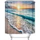 thumbnail image 2 of 180 x 180 cm Home Shower Curtain, Marine Shower Curtain, Waterproof and Mildew Resistant Ocean Beach Sunrise Print Fashion Pattern Shower Curtain, 2 of 5
