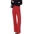thumbnail image 3 of Women Wide Leg Pants Summer High Waisted Business Casual Work Dress Pants Trousers Slacks Red XL, 3 of 9