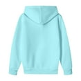 thumbnail image 5 of LTTVQM Hoodie for Toddler Girls Size 6-7 Long Sleeve Fall Casual Sweatshirt Soft Pullover Tops with Pockets Trendy Hooded Sweatshirt for Teen Girls Light Blue 6-7 Years, 5 of 5