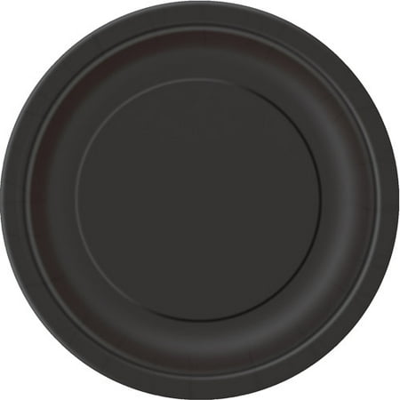 - (3 Pack) Paper Plates, 7 in, Black, 24ct