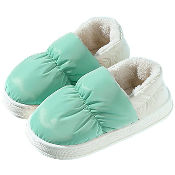Zapatos Plataforma Deslizantes Tacones Gruesos Algodón Mujeres Antideslizantes Casa Difusos