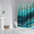 thumbnail image 2 of Teal Marble Gold Wave Pattern Shower Curtain 84"x72" ,Bathroom Decorative Shower Curtains Set with 12 Hooks,Modern Waterproof Washable Shower Curtain, 2 of 6