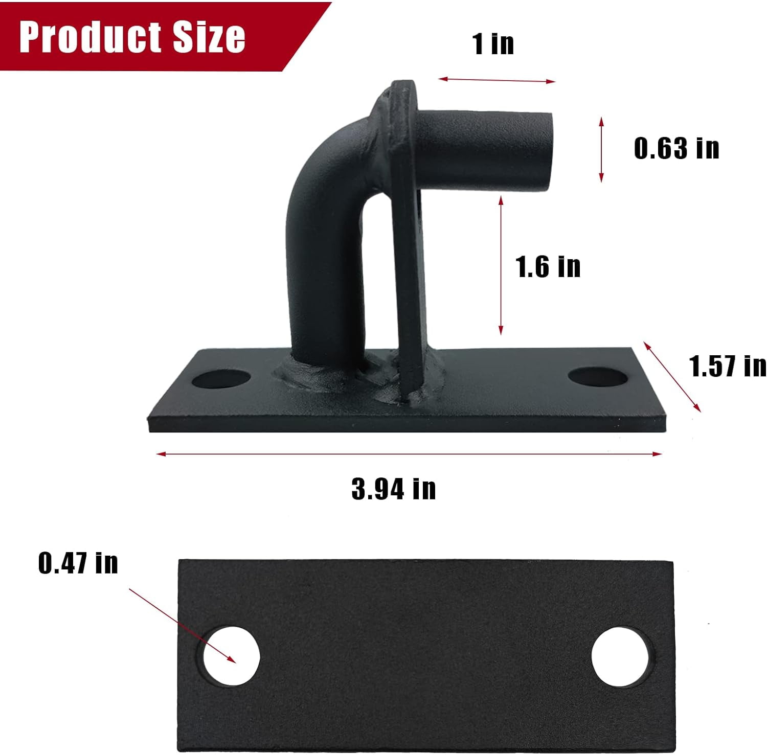 LAJIAOZ 2 Pack Wall Mount Gate Hinges with Screws, Heavy Duty Farm Gate Hinges, Chain Link Fence Gate Hinges Fence Post Chain Link Gate Hinge with 5/8 Hinge Pin Black