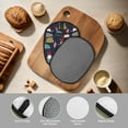 thumbnail image 4 of Pofeuu Gnome With Mushroom Print Silicone Pot Mat Mitten With Hanging Loop Heat Resistant Oven Mitts Non-Slip Bbq Baking Smoking Potholders, 4 of 7