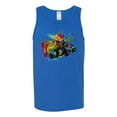 thumbnail image 2 of Wild Bobby, Colorful Rainbow Moose Head Wildlife Animal Lover Mens Graphic Tank Top, Royal, 3XL, 2 of 3
