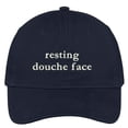 thumbnail image 1 of Trendy Apparel Shop Resting douche Face Embroidered Soft Crown 100% Brushed Cotton Cap, 1 of 2