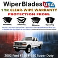 thumbnail image 2 of 2002 Ford F350 F-350 Super Duty Beam Wiper Blades Wipers w/1yr Warranty (Set of 2) (WiperBladesUSA), 2 of 5