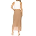 thumbnail image 3 of Women's High Rise Chiffon Overlay Maxi Draped Skirt with Waist Tie Accent., 3 of 6