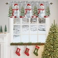 thumbnail image 4 of Christmas Valances for Windows, 42 x 18in, Red Snowman Xmas Balls Pine Tree Snowflakes Grey Rod Pocket Kitchen Valance Curtain Light Filtering Window Treatments for Living Room Bedroom, 1 Panel, 4 of 7