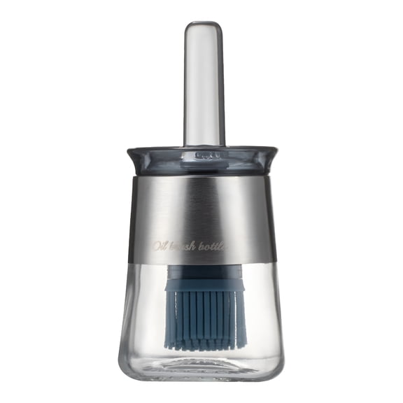 ACDANC Oil Bottle with Brush,Glass Oil Dispenser for Kitchen BBQ,Oil Container with Silicone Basting&Pastry Brush for Cooking BBQ Sauce Grill Frying