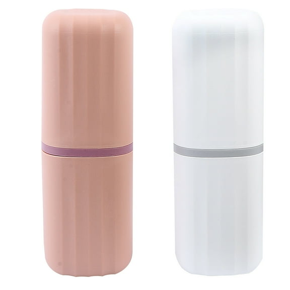 2pcs Plastic Toothbrush Case Storage Box for Bathroom Travel Supplies