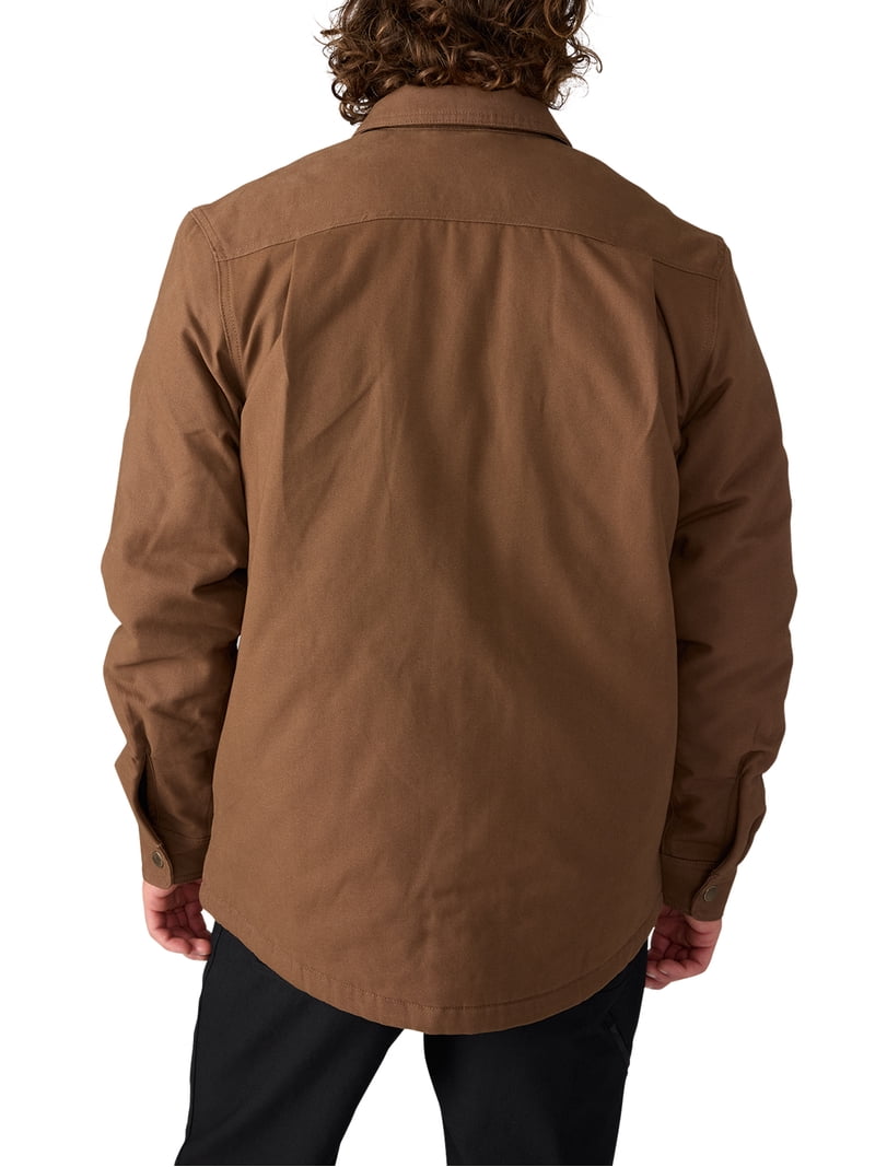 Genuine Dickies Men's Flannel Lined Canvas Shirt Jacket - Walmart.com