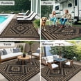 thumbnail image 6 of KUETH 5' x 8' Outdoor Rug Waterproof for Patio Carpet Plastic Reversible Straw Outdoor Rug for Camping Picnic Geometric Mat ,Black & Brown, 6 of 6