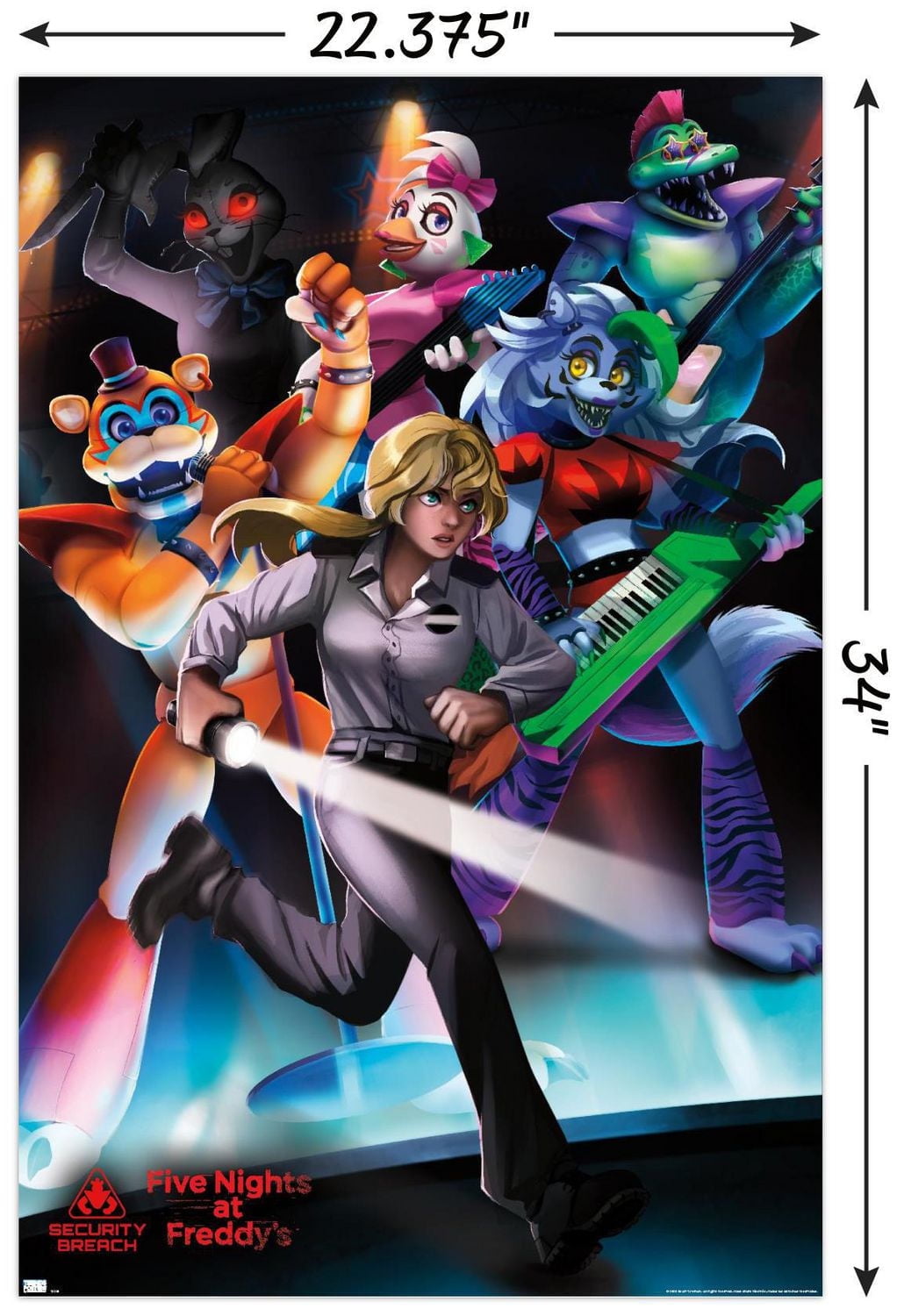 Five Nights at Freddy's: Security Breach - Group Wall Poster, 14.725" x 22.375"