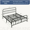 thumbnail image 6 of Topeakmart Metal Bed Frame with High Headboard and Footboard, Black, California King, 6 of 7