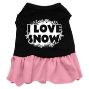 Christmas Pet Dog Cat Dress Screen Printed, "I Love Snow"