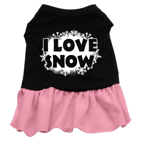 Christmas Pet Dog Cat Dress Screen Printed, "I Love Snow"