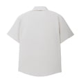 thumbnail image 4 of CHENHANN Polo Tees for Men Short Sleeve Button Down Waffle Shirts Loose Fit White Casual Dress Shirts for Men, 4 of 7