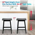 thumbnail image 7 of Bar Stools Set of 2, Solid Wooden Saddle-Seat Stools Kitchen Counter Barstool 24-Inch Height Counter Height Pub Chairs for Dinning Room Kitchen, 7 of 7