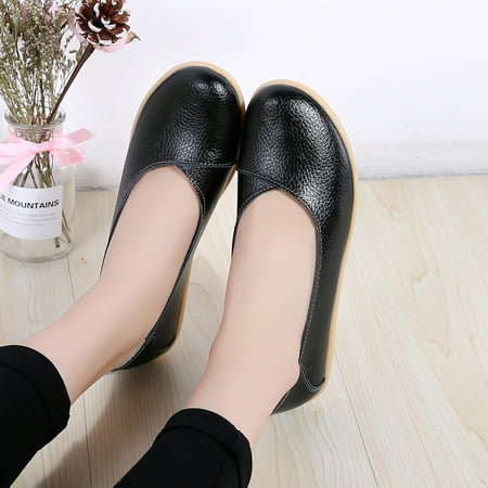 

Women‘s Flat Slip On Loafers Lightweight Non Slip Faux Leather Shoes Casual Walking Shoes