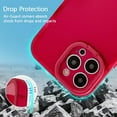 thumbnail image 3 of Kickstand Case for iPhone 13/iPhone 14, 2 Stand Modes Built-in Camera Ring Stand Clear Soft Slim Back Cover with Invisible Stand Anti-Scratch Durable Shockproof Protective Bumper Case - Red, 3 of 8