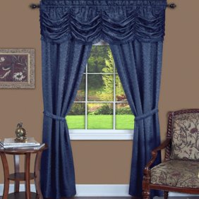 Burlington Black Out Drapery Set With Valance And Tiebacks 99
