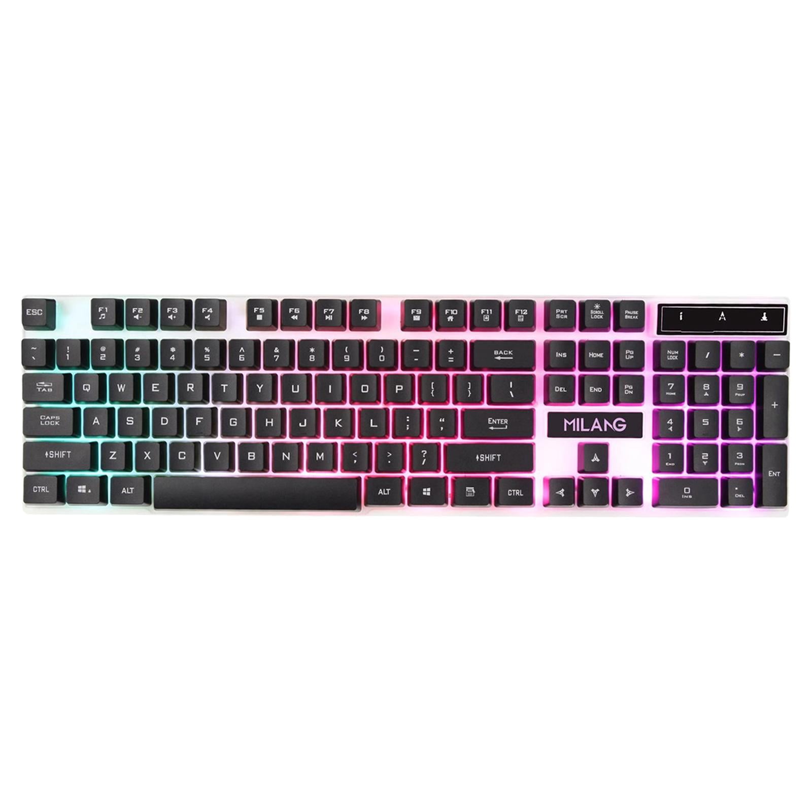 LeeQinersw Mechanical Gaming Keyboard, RGB LED Rainbow Backlit, Keyboard for Windows PC/MAC Black Keyboard