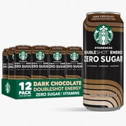 Starbucks Zero Sugar Dark Chocolate Doubleshot Coffee Energy Drink, 15 fl oz Cans, 12 pack