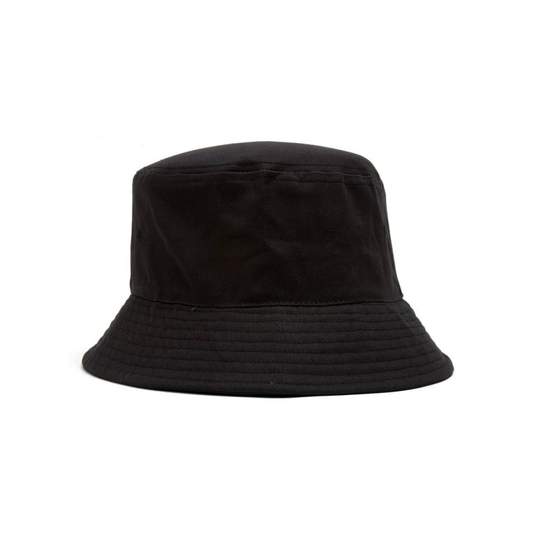 Bucket Hat For Men Women - Cotton Packable Fishing Cap, Black L/XL