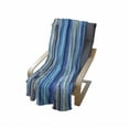 thumbnail image 4 of Blue Soft Flannel Fleece Throw Blanket, Vertical Stripes Repeating Retro Revival Pattern Funky Abstract Composition, Cozy Plush for Indoor and Outdoor Use, 50" x 60", Mustard Blue White, by Ambesonne, 4 of 6