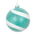 thumbnail image 2 of Vickerman 4.75" Teal and White Swirl Sugar Glitter Ball Ornament, 3 per bag., 2 of 2