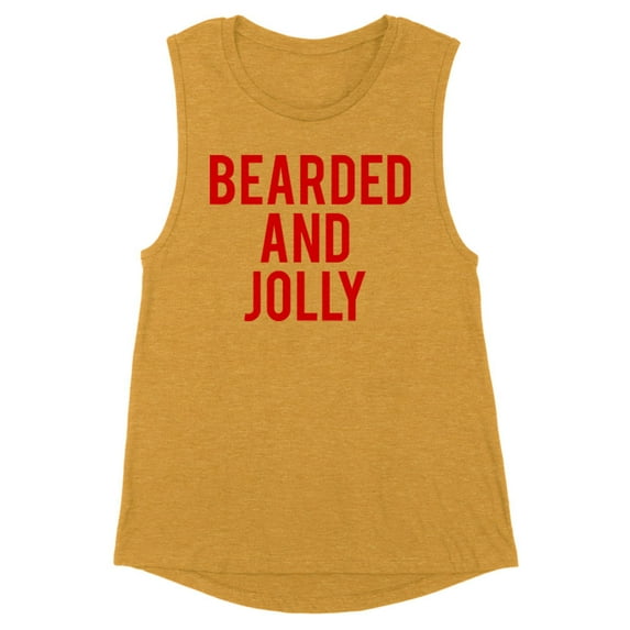 Bearded and Jolly Women's Muscle Tank Large Antique Gold