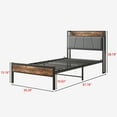 thumbnail image 2 of Twin Size Bed Frame, Storage Headboard with Charging Station, Solid and Stable, Noise Free, No Box Spring Needed, Easy Assembly, 2 of 9