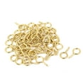 thumbnail image 2 of Uxcell Garden Vine Wire 2.3mm Thread Dia Eyelet Screw Eye Hook Gold Tone 50Pcs, 2 of 4