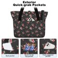 thumbnail image 2 of Tote Bag for Women - Black Christmas Car and Santa Pattern Shoulder Bag - Large Utility Work Duffle Bag with Zipper Handbag for Travel, Work, Sprots, 2 of 5