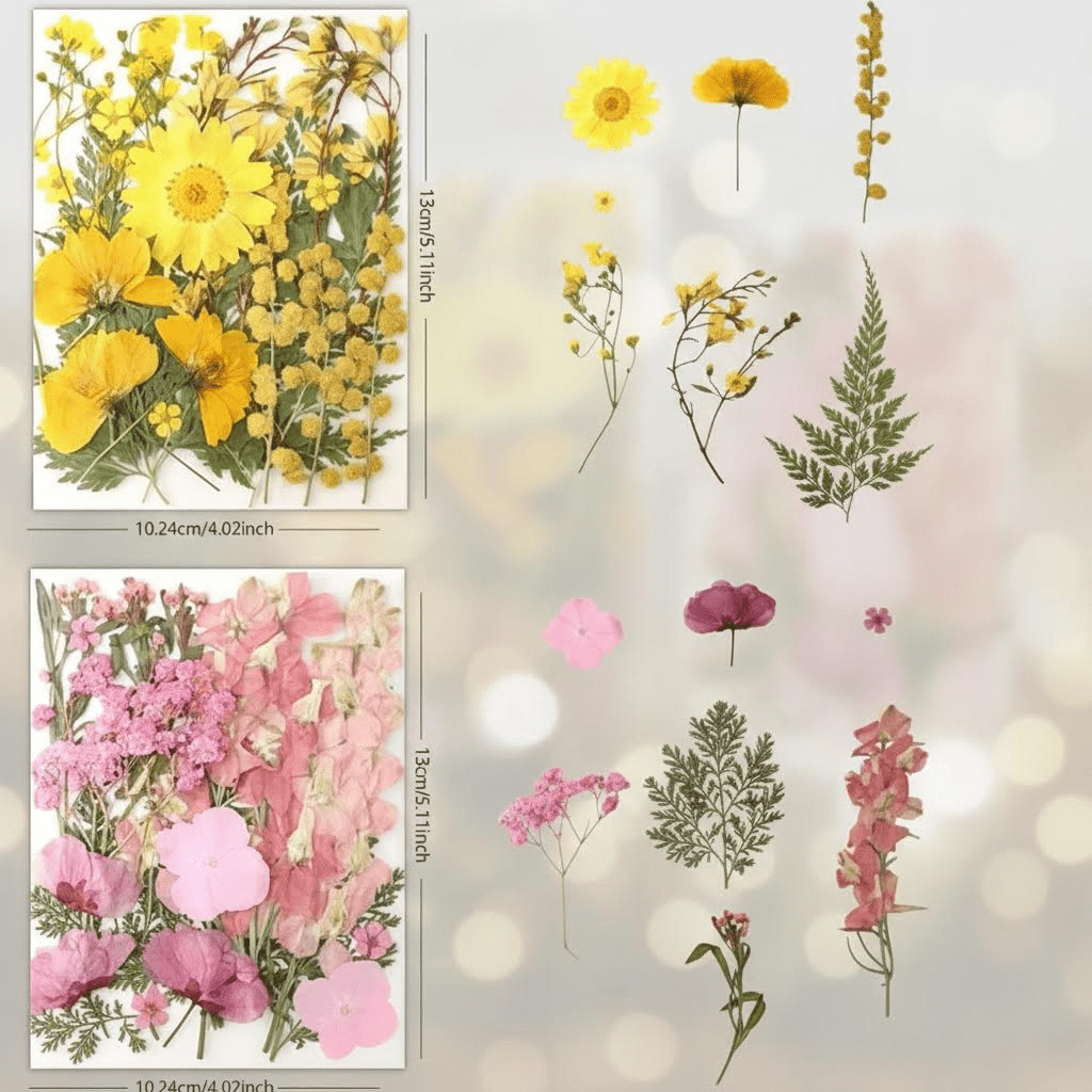 80Pcs Natural Pressed Dried Flowers Bulk Kit for Resin Molds, Nail Art, Scrapbooking, Candle Making, Jewelry DIY, and Craft Supplies with Real Pressed Flowers