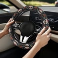 thumbnail image 2 of Uorisanigo Skull Print Steering Wheel Cover for Women Modern Car Steering Wheel Covers with Elastic Edge Warm Car Steering Wheel Protector for SUV Vehicle Thicken Car Accessories Gift for Holiday, 2 of 8